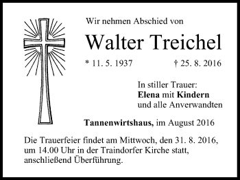 Anzeige von Walter Treichel von MGO