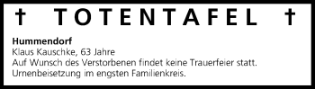 Anzeige von Totentafel vom 06.08.2016 von MGO