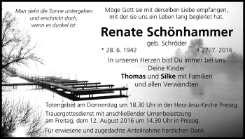 Anzeige von Renate Schönhammer von MGO