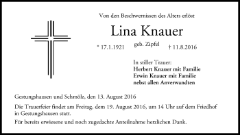 Anzeige von Lina Knauer von MGO