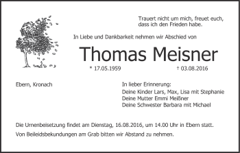 Anzeige von Thomas Meisner von MGO