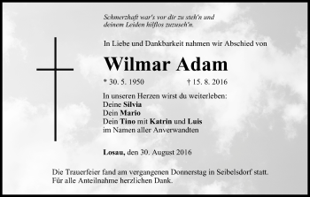 Anzeige von Wilmar Adam von MGO