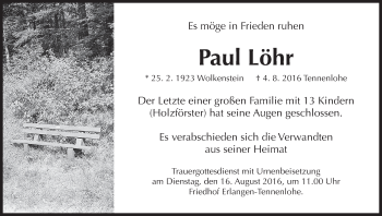 Anzeige von Paul Löhr von MGO