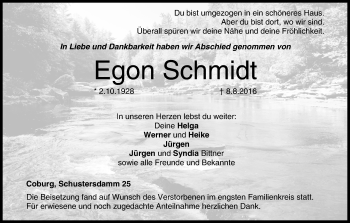Anzeige von Egon Schmidt von MGO
