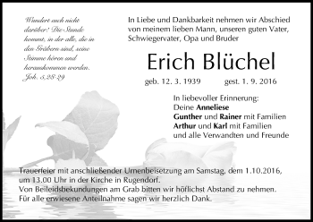 Anzeige von Erich Blüchel von MGO