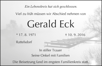 Anzeige von Gerald Eck von MGO