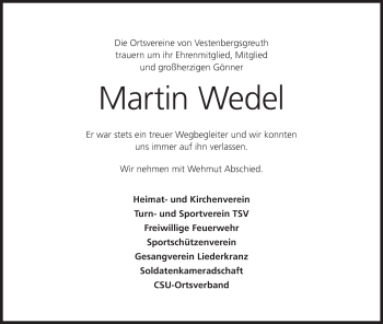 Anzeige von Martin Wedel von MGO