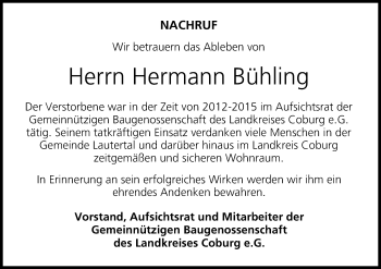 Anzeige von Hermann Bühling von MGO