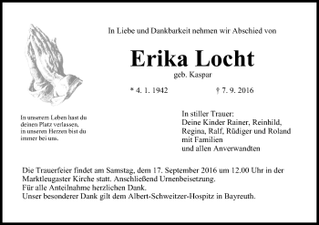 Anzeige von Erika Locht von MGO
