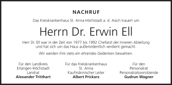 Anzeige von Erwin Ell von MGO