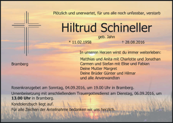 Anzeige von Hiltrud Schineller von MGO