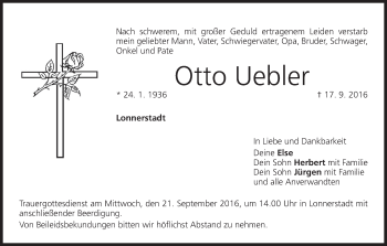 Anzeige von Otto Uebler von MGO