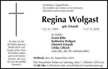 Anzeige von Regina Wolgast von MGO