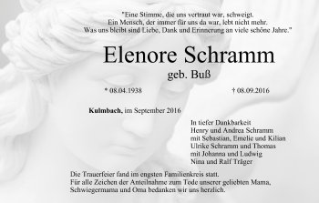 Anzeige von Elenore Schramm von MGO