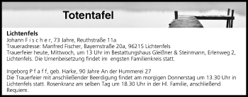 Anzeige von Totentafel vom 21.09.2016 von MGO