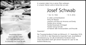 Anzeige von Josef Schwab von MGO