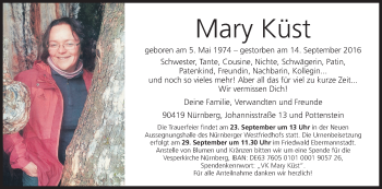Anzeige von Mary Küst von MGO