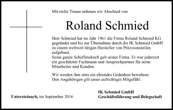 Anzeige von Roland Schmied von MGO
