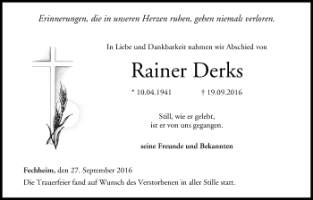 Anzeige von Rainer Derks von MGO
