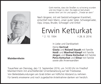Anzeige von Erwin Ketturkat von MGO