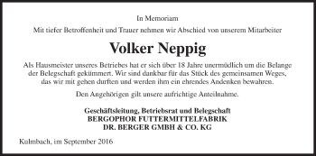 Anzeige von Volker Neppig von MGO