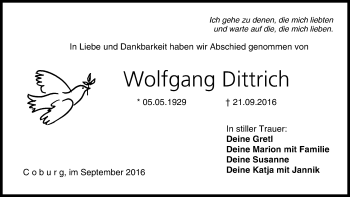 Anzeige von Wolfgang Dittrich von MGO
