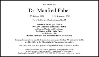 Anzeige von Manfred Faber von MGO