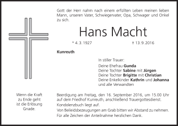 Anzeige von Hans Macht von MGO