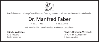 Anzeige von Manfred Faber von MGO