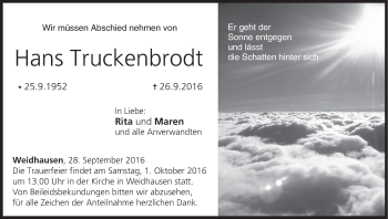 Anzeige von Hans Truckenbrodt von MGO
