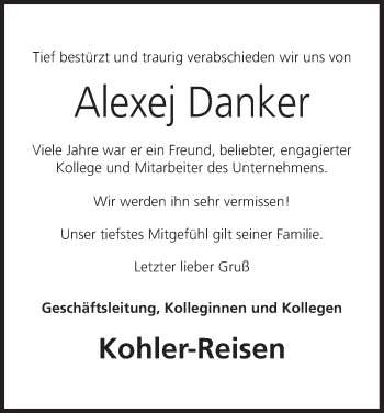 Anzeige von Alexej Danker von MGO