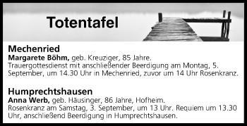 Anzeige von Totentafel 03.09.2016 von MGO