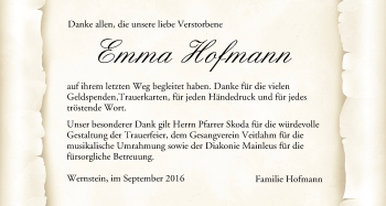 Anzeige von Emma Hofmann von MGO