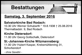 Anzeige von Totentafel 03.09.2016 von MGO