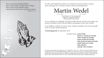 Anzeige von Martin Wedel von MGO