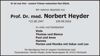 Anzeige von Norbert Heyder von MGO