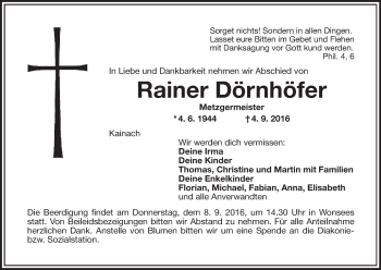 Anzeige von Rainer Dörnhöfer von MGO