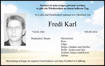 Anzeige von Fredi Karl von MGO