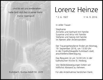 Anzeige von Lorenz Heinze von MGO