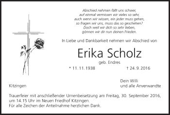 Anzeige von Erika Scholz von MGO