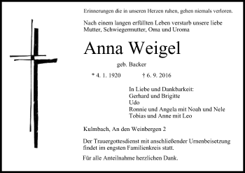 Anzeige von Anna Weigel von MGO