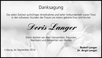 Anzeige von Doris Langer von MGO