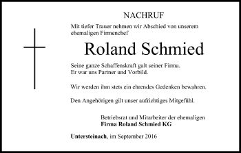 Anzeige von Roland Schmied von MGO