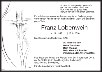 Anzeige von Franz Lobenwein von MGO