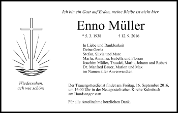 Anzeige von Enno Müller von MGO