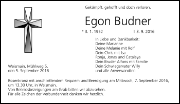 Anzeige von Egon Budner von MGO