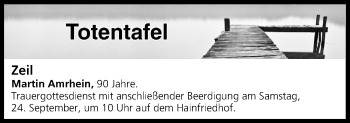 Anzeige von Totentafel 24.09.2016 von MGO