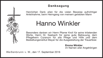 Anzeige von Hanno Winkler von MGO