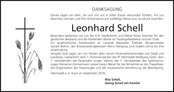 Anzeige von Leonhard Schell von MGO