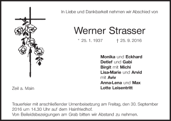 Anzeige von Werner Strasser von MGO